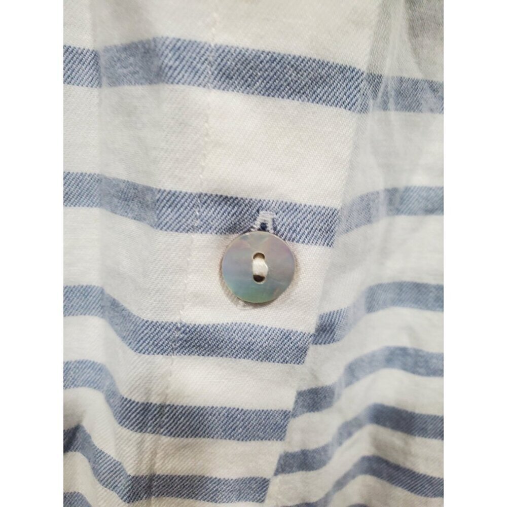 J. Jill Women's Button Front Top White Gray Striped Tunic Long-sleeved Sz S Tall - Picture 8 of 15